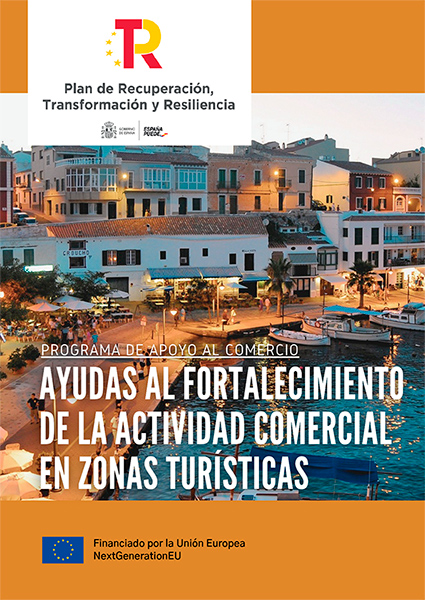 Cover page brochure Aid to the strengthening of the commercial activity in tourist areas